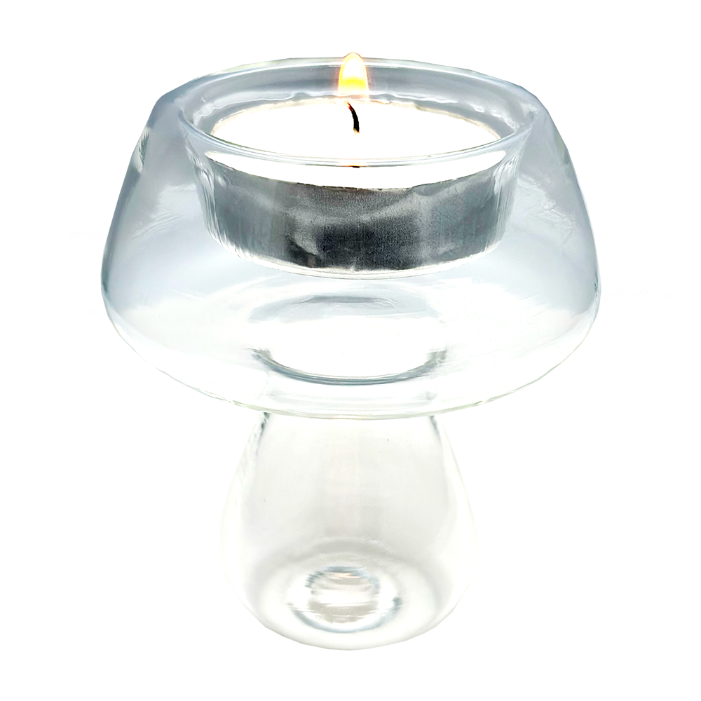 Glass Mushroom Candleholder